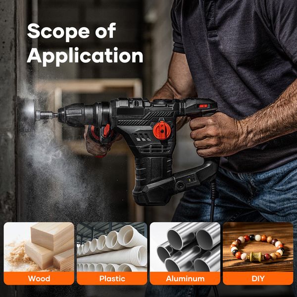 246pcs HSS Drill Bit Set Twist Drilling Tool Metal Self Centering Spade Screw Nut Driver Hand Woodworking Construction Repair Accessories Storage Case