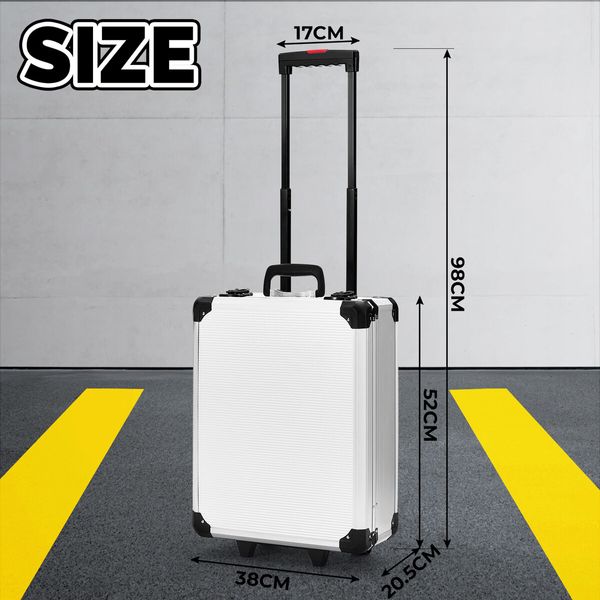 185Pcs Tool Box Trolley Set Hand Toolkit DIY Home Car Repair Rolling Auto Mechanics Household Storage Portable Aluminium Carry Case with Pliers Locks