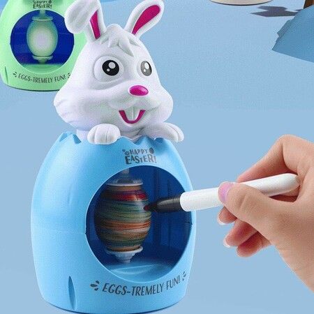 Easter Egg Decorator Kit Bunny Easter Egg Decorating Spinner Coloring Kit with Colorful Quick Drying Markers Easter Gifts for Kids