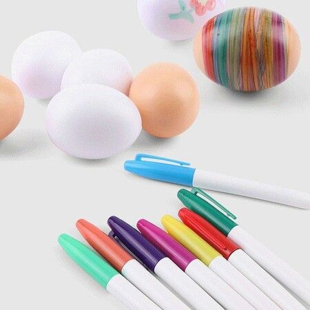 Easter Egg Decorator Kit Bunny Easter Egg Decorating Spinner Coloring Kit with Colorful Quick Drying Markers Easter Gifts for Kids