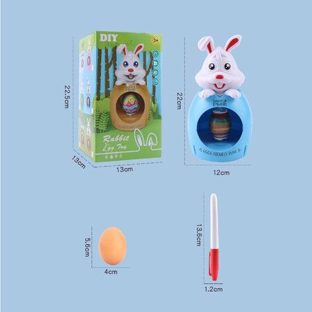Easter Egg Decorator Kit Bunny Easter Egg Decorating Spinner Coloring Kit with Colorful Quick Drying Markers Easter Gifts for Kids
