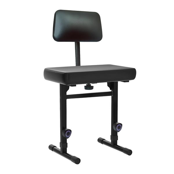 Melodic Piano Stool Bench Chair Seat Music Keyboard Stand Adjustable Soft Padded Cushion Backrest Ergonomic for Stage Musicians Steel Black