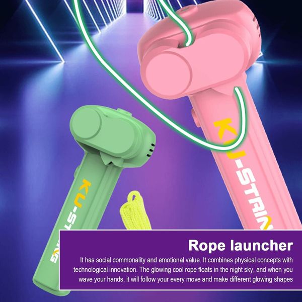 Glow in The Dark Loop Rope Launcher Propeller,Lasso Pressure Reducer,Game Shooter String Toy,Birthday Christmas Ideal Gift Green