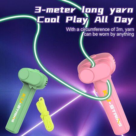 Glow in The Dark Loop Rope Launcher Propeller,Lasso Pressure Reducer,Game Shooter String Toy,Birthday Christmas Ideal Gift Green