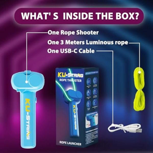 Glow in The Dark Loop Rope Launcher Propeller,Lasso Pressure Reducer,Game Shooter String Toy,Birthday Christmas Ideal Gift Green