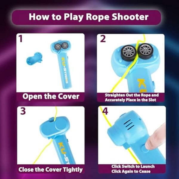 Glow in The Dark Loop Rope Launcher Propeller,Lasso Pressure Reducer,Game Shooter String Toy,Birthday Christmas Ideal Gift Green