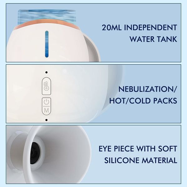 Heated Nano Eye Mist Steam Sprayer Eye Facial Steamer Nano Mister - Portable and Rechargeable for Eye Care Moisturizing