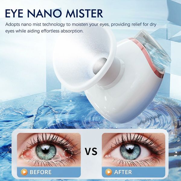 Heated Nano Eye Mist Steam Sprayer Eye Facial Steamer Nano Mister - Portable and Rechargeable for Eye Care Moisturizing