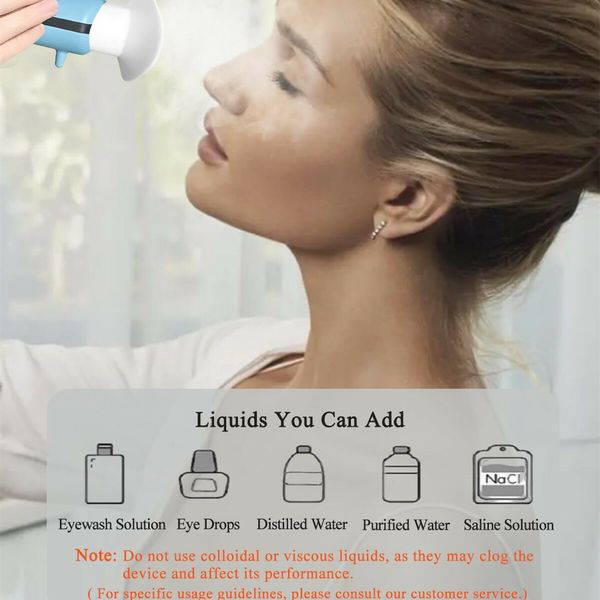 Eye Steamer Portable Electric Heated USB Nano Eye Mist Sprayer with Warm Compress for Dry Eyes,Rechargeable Eye Drops Steamer for Home Office Travel-Blue