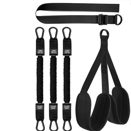Heavy Duty Resistance Band for Pull Up Bar, Adjustable Weight/Size with Fabric Feet/Knee Rest, Bands for Pull Up Assist for Strength Training (Black)