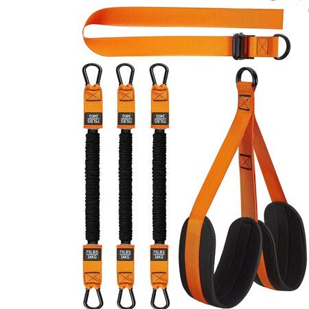 Heavy Duty Resistance Band for Pull Up Bar, Adjustable Weight/Size with Fabric Feet/Knee Rest, Bands for Pull Up Assist for Strength Training (Orange)