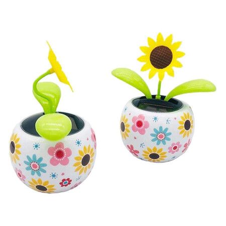Sunflower Solar Dancing Flower Solar Dancing Solar Toys, Solar Powered Swinging Animated Dancer Toy Office Desk Car Decoration for Car