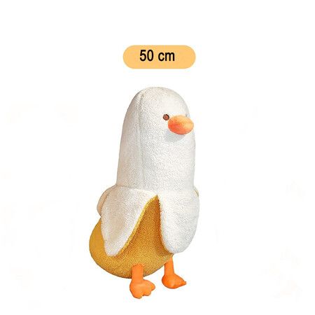 Banana Duck Plush Toy Cute Plushie Hugging Plush Pillow Duck Stuffed Animal for Girls and Boys White 50 CM