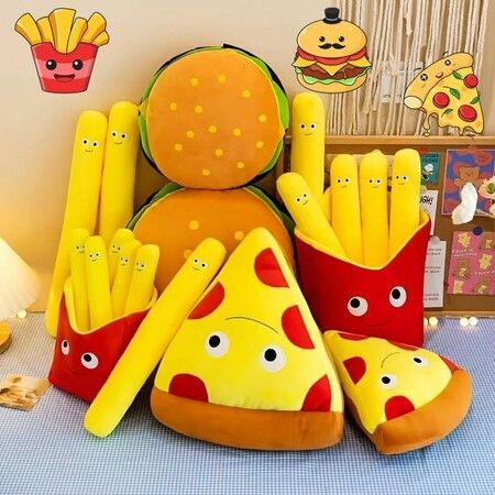 Comfy Food Pillows Toy Plush, Soft, Cuddly, and Irresistible Pefect Toys Gift for Kids and Friends, Pizza, 30 CM