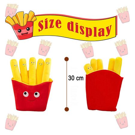 Comfy Food Pillows Toy Plush, Soft, Cuddly, and Irresistible Pefect Toys Gift for Kids and Friends, French Fries, 30 CM
