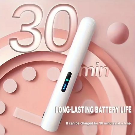 2 in 1 Hair Straightener and Curler,Portable Travel Wireless USB Rechargeable Mini Straightener,Anti-Scald 3-Level Adjust Temp,White