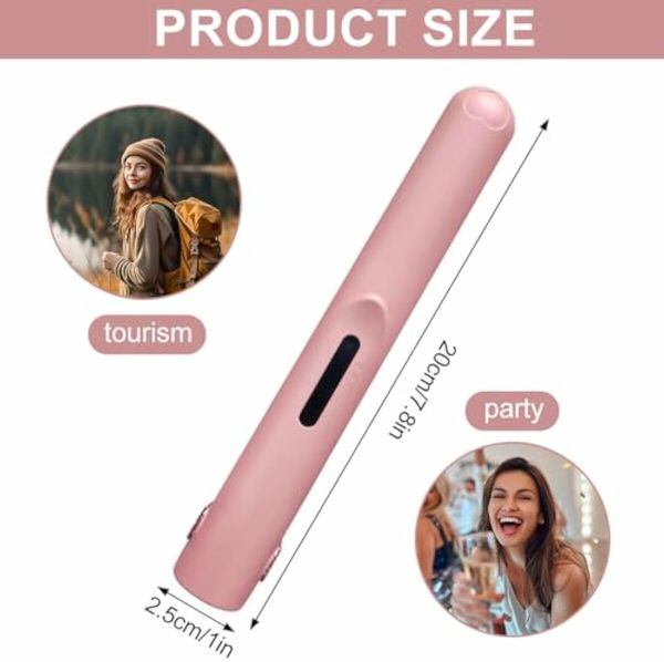 2 in 1 Hair Straightener and Curler,Portable Travel Wireless USB Rechargeable Mini Straightener,Anti-Scald 3-Level Adjust Temp,Pink