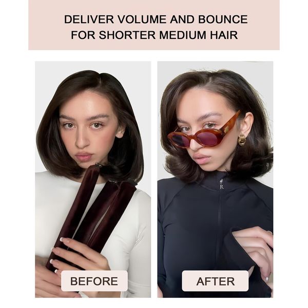 Little Velvet Overnight Curls Blowout 3 Rods Heatless Hair Curler to Sleep in Satin Heatless Curls No Heat Hair Rollers Wine Red
