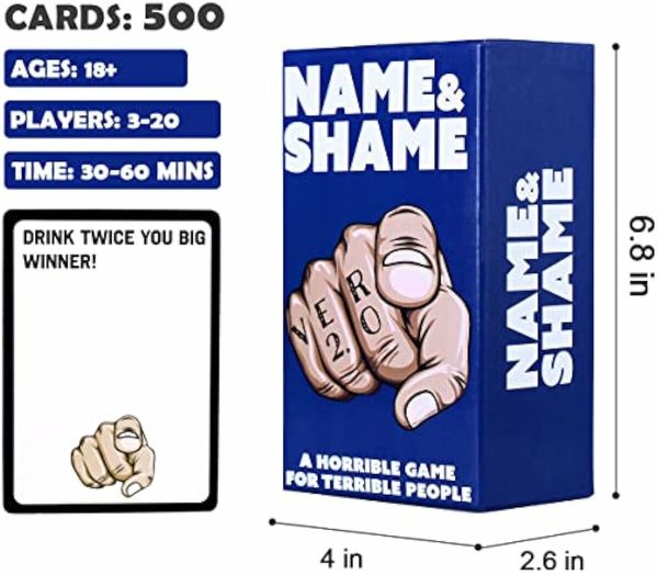 Name Shame Drinking Card Games For Party Card Games For Friends And Family,Party Games For Game Night