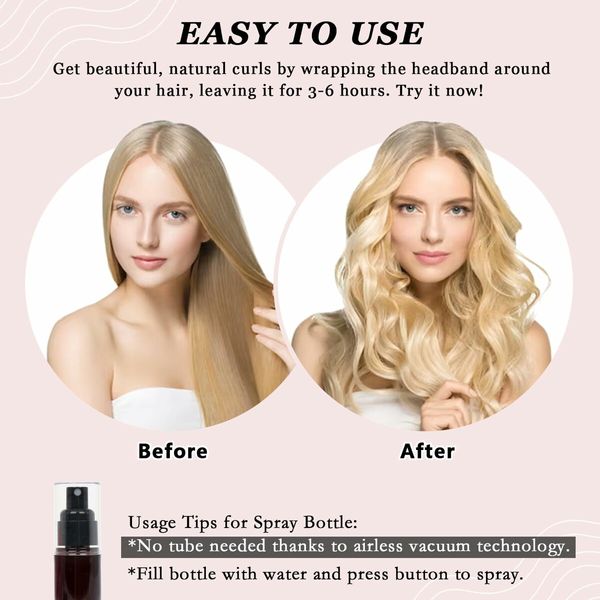 No Heat Curling Rod Headband, Overnight Velour Hair Curls Roller Wrap for Women with Long Hair - Yellow