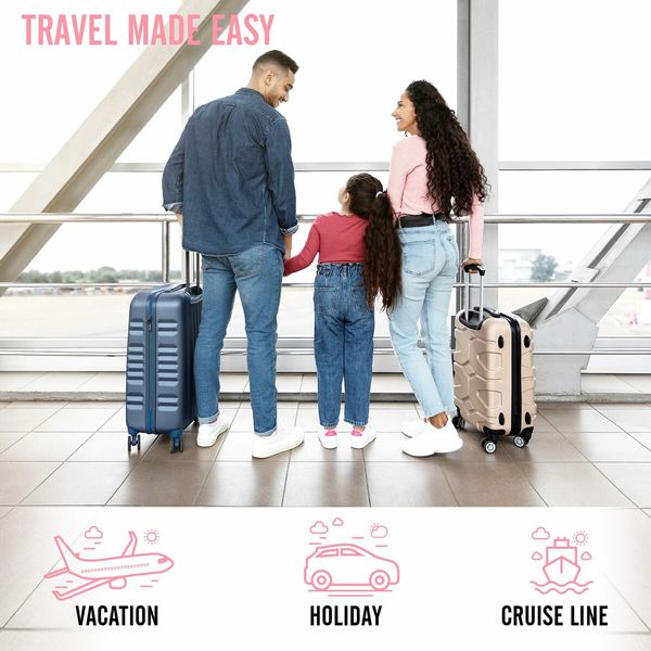 8 Set Packing Cubes Suitcase Essentials Organizer Bags Set for Luggage Road Trip Travel Accessories in 4 Sizes-Pink