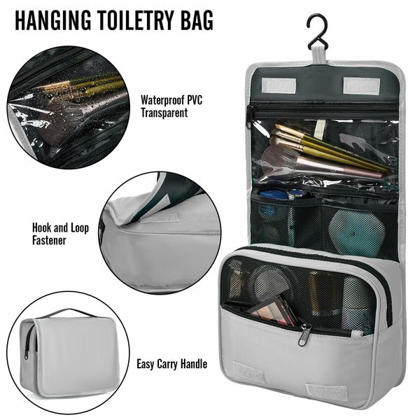 8 Set Packing Cubes Suitcase Essentials Organizer Bags Set for Luggage Road Trip Travel Accessories in 4 Sizes-Grey