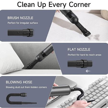 Handheld Vacuum Cordless,Car Vacuum Portable Cordless Lightweight with Strong Suction, Portable Mini Vacuum for Home/Car/Office, White