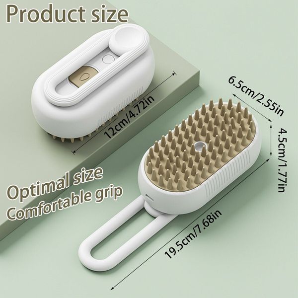 Self Cleaning 3 in 1 Pet Brush,Steam Cat & Dog Brush for Shedding & Grooming (Grey)