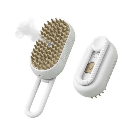 Self Cleaning 3 in 1 Pet Brush,Steam Cat & Dog Brush for Shedding & Grooming (Grey)