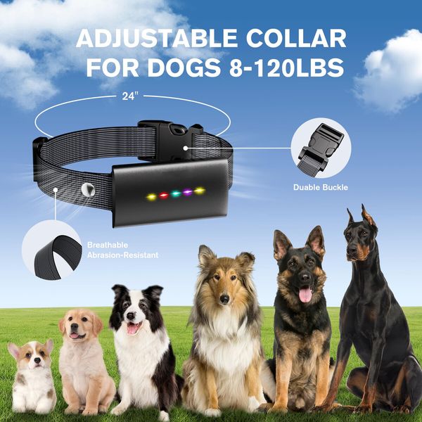 Dog Shock Collar with Remote Control,IP67 Waterproof Dog Training Collars with LED,4 Training Modes,Lock Setting,1600FT Rechargeable E-Collar