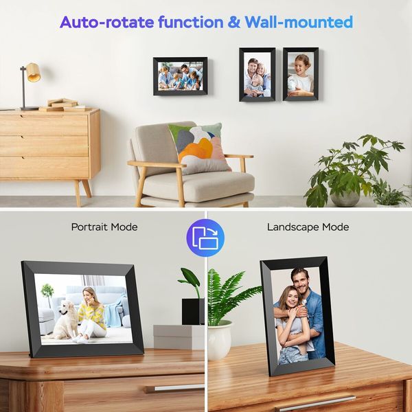 Uhale Digital Picture Frame WiFi 10.1 inch HD IPS Touch Screen Electronic Picture Frame Slideshow Smart Loop Digital Photo Frame