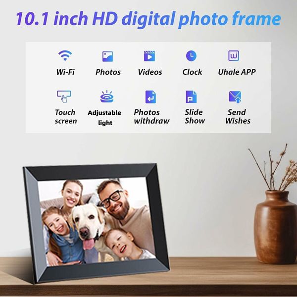Uhale Digital Picture Frame WiFi 10.1 inch HD IPS Touch Screen Electronic Picture Frame Slideshow Smart Loop Digital Photo Frame