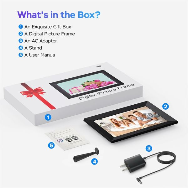 Uhale Digital Picture Frame WiFi 10.1 inch HD IPS Touch Screen Electronic Picture Frame Slideshow Smart Loop Digital Photo Frame