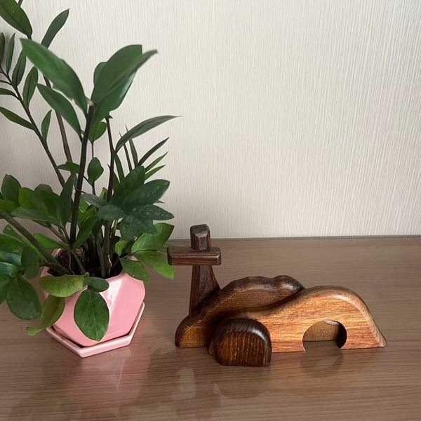 Empty Tomb Easter Scene and Cross, Wooden Empty Tomb Jesus Tomb Easter Tomb Decor Suitable for Religious Home Office Desktop Decoration