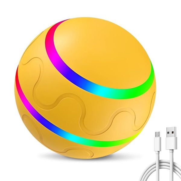 Vibrating Dog Ball,Moving Dog Ball,Shaky Ball Toy for Dogs,Interactive Bouncing Ball,Automatic Moving Dog Toy Ball,Shaking Dog Ball (Yellow)