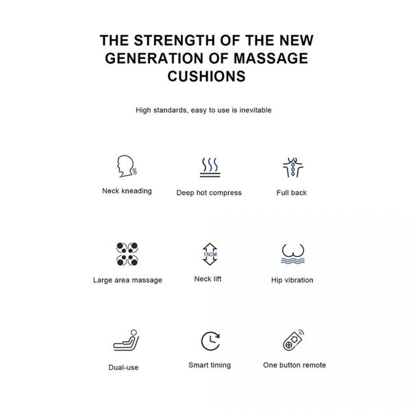 Massager Cushion - Chair Seat Kneading Shiatsu Heat Massage Portable Car