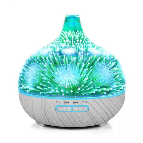 400ml Essential Oil Aroma Diffuser and Remote - 3D Glass Aromatherapy Humidifier