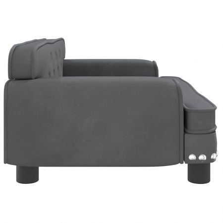 Dog Bed Dark Grey 70x45x30 cm Velvet