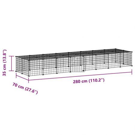 36-Panel Pet Cage with Door Black 35x35 cm Steel