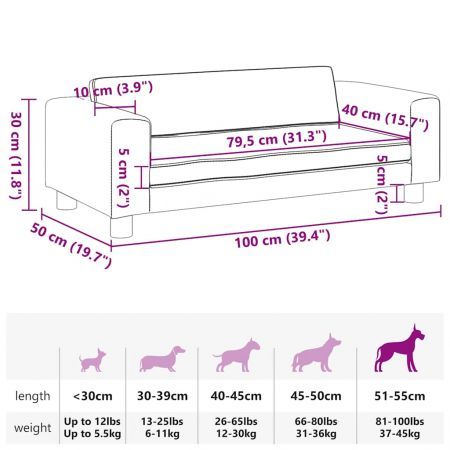 Dog Bed with Extension Light Grey 100x50x30 cm Velvet