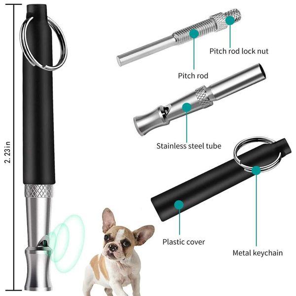 Dog Whistle,2 Pack Professional Ultrasonic Dog Whistle,Recall Training,Stop Barking Control Devices with Black Lanyard