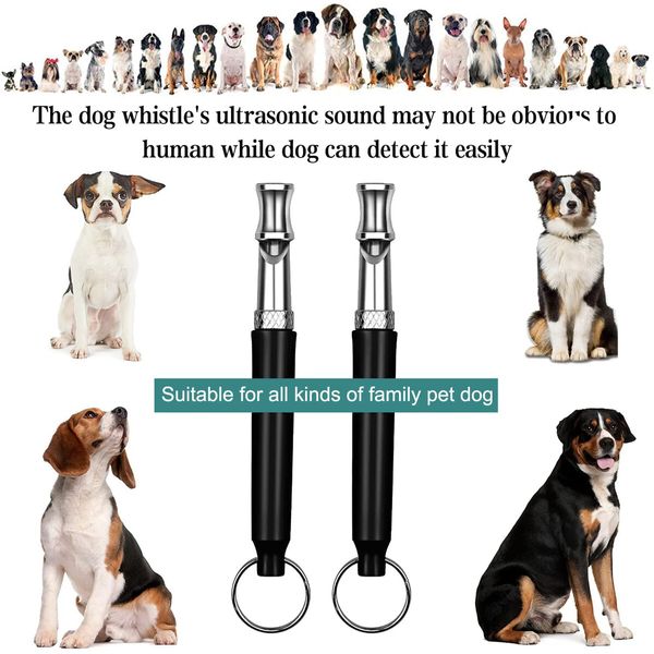 Dog Whistle,2 Pack Professional Ultrasonic Dog Whistle,Recall Training,Stop Barking Control Devices with Black Lanyard