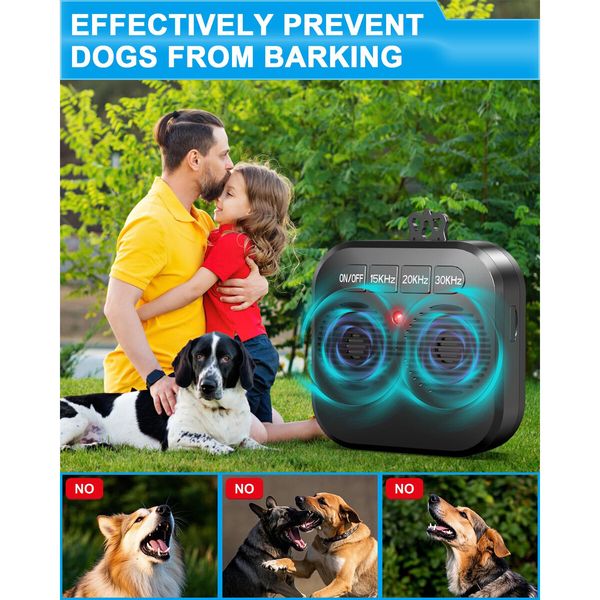 Dog Bark Deterrent Device,Ultrasonic Bark Stopper,Safe & Effective Rechargeable Bark Box for Indoor & Outdoor Use,Humane Anti Barking Device for Dogs
