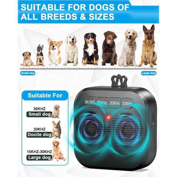 Dog Bark Deterrent Device,Ultrasonic Bark Stopper,Safe & Effective Rechargeable Bark Box for Indoor & Outdoor Use,Humane Anti Barking Device for Dogs