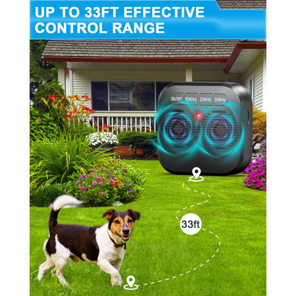 Dog Bark Deterrent Device,Ultrasonic Bark Stopper,Safe & Effective Rechargeable Bark Box for Indoor & Outdoor Use,Humane Anti Barking Device for Dogs