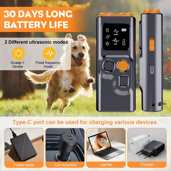BarkGuard Pro,BarkGuard Anti Barking Device Dog Bark Deterrent Devices with HD Display and LED Flashlight,Anti-Bark Device (2Pack)