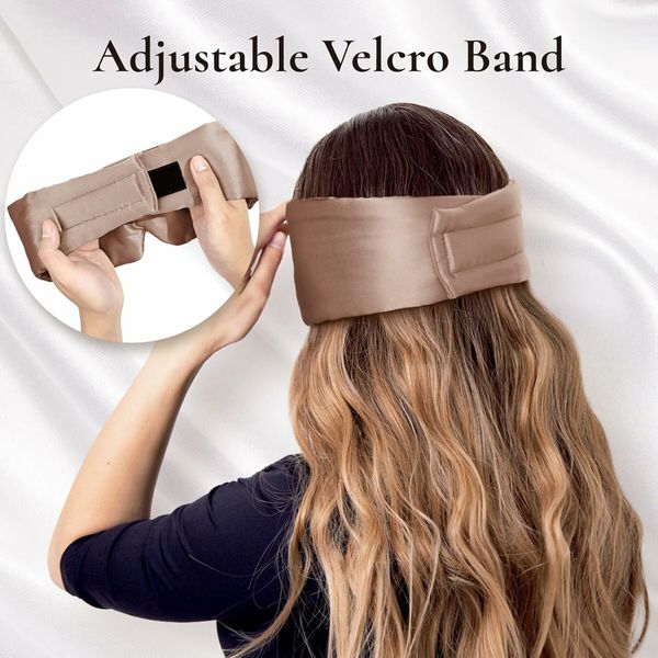 Sleep Mask Eye Mask for Man and Woman with Adjustable Headband, Full Size Large Sleep Mask for All Night Sleep, Travel 1 Pack (Champagne)