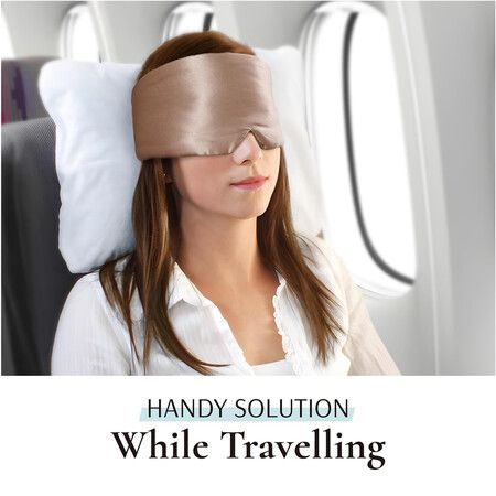 Sleep Mask Eye Mask for Man and Woman with Adjustable Headband, Full Size Large Sleep Mask for All Night Sleep, Travel 1 Pack (Champagne)
