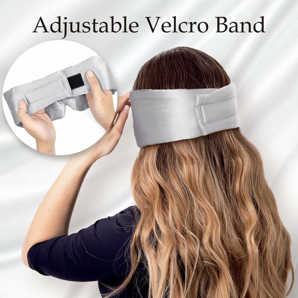 Sleep Mask Eye Mask for Man and Woman with Adjustable Headband, Full Size Large Sleep Mask for All Night Sleep, Travel 1 Pack (Gray)