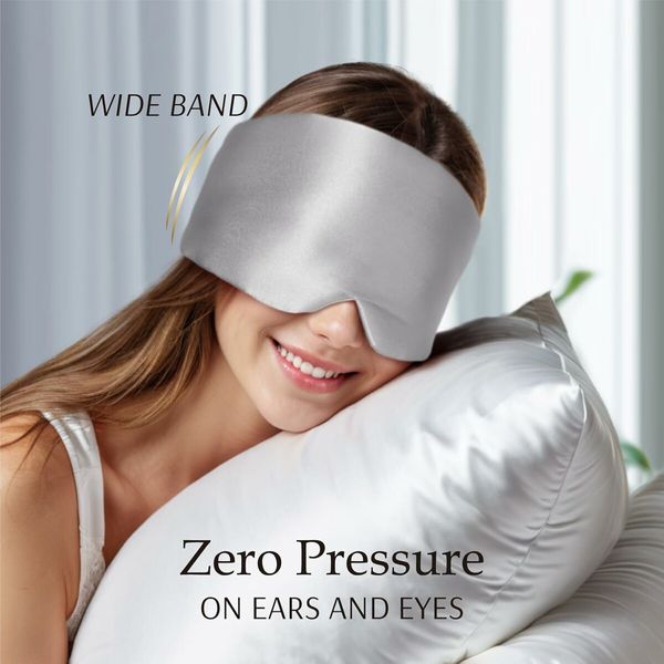 Sleep Mask Eye Mask for Man and Woman with Adjustable Headband, Full Size Large Sleep Mask for All Night Sleep, Travel 1 Pack (Gray)